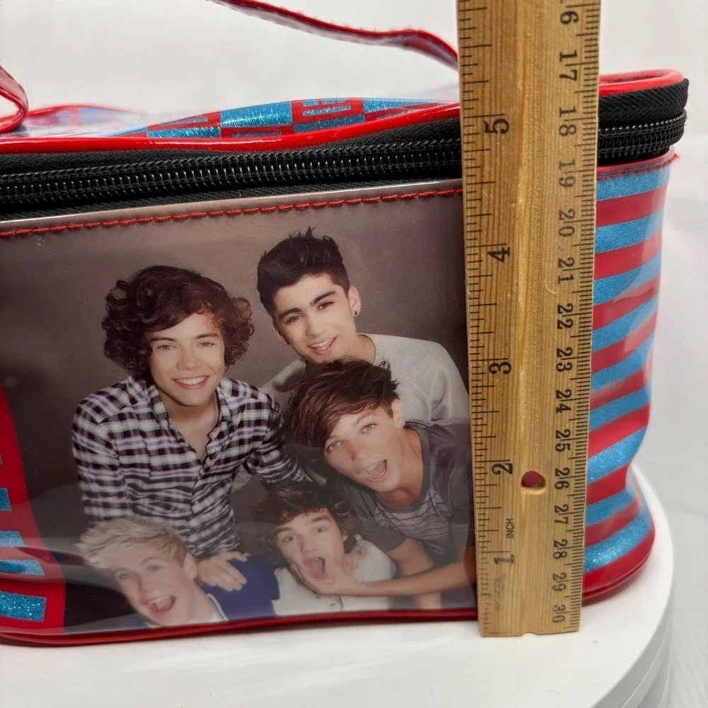 One Direction 1D Red‎ Glitter Makeup Bag Travel Case Vanity Harry Styles Rare